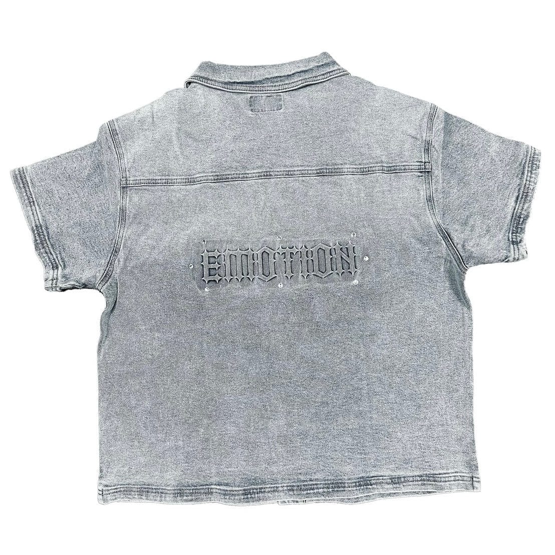 Mixed Emotion Paisley Denim Shirt (Blue)