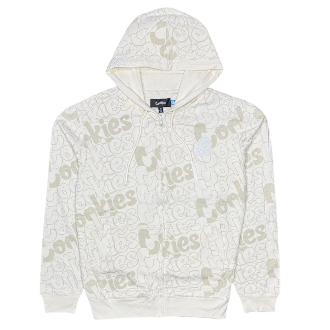 Cookies All Over Print Zip-Up Hoodie (Cream) 15587458