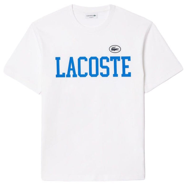Lacoste Cotton Contrast Print & Badge Tee (White) TH7411-51