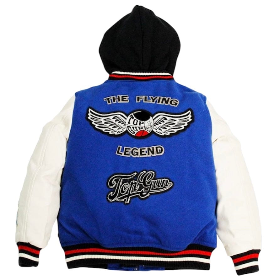 Kids Top Gun "Flying Legend" Varsity Jacket (Blue/White) TGK2337