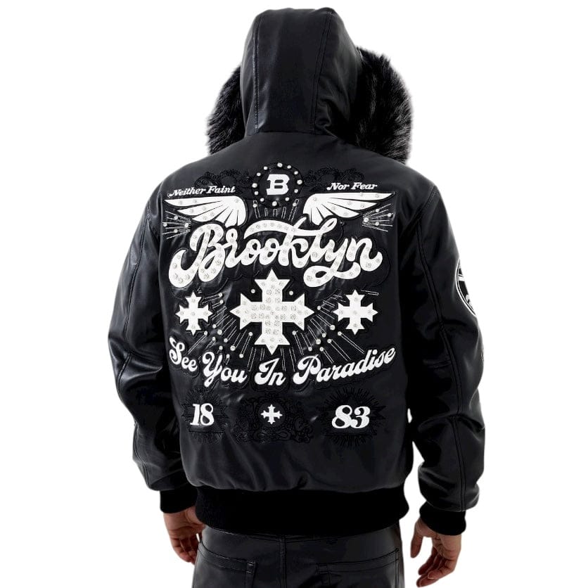 See You In Paradise Crooklyn Hooded Bomber Jacket (Black) 91681