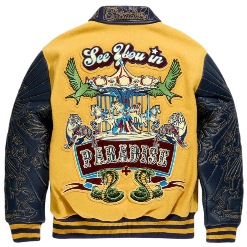 See You In Paradise Smoke & Mirrors Varsity Jacket (Mustard) 91667