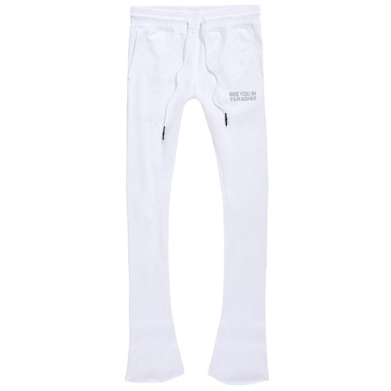 See You In Paradise Stacked Sweatpants (White)