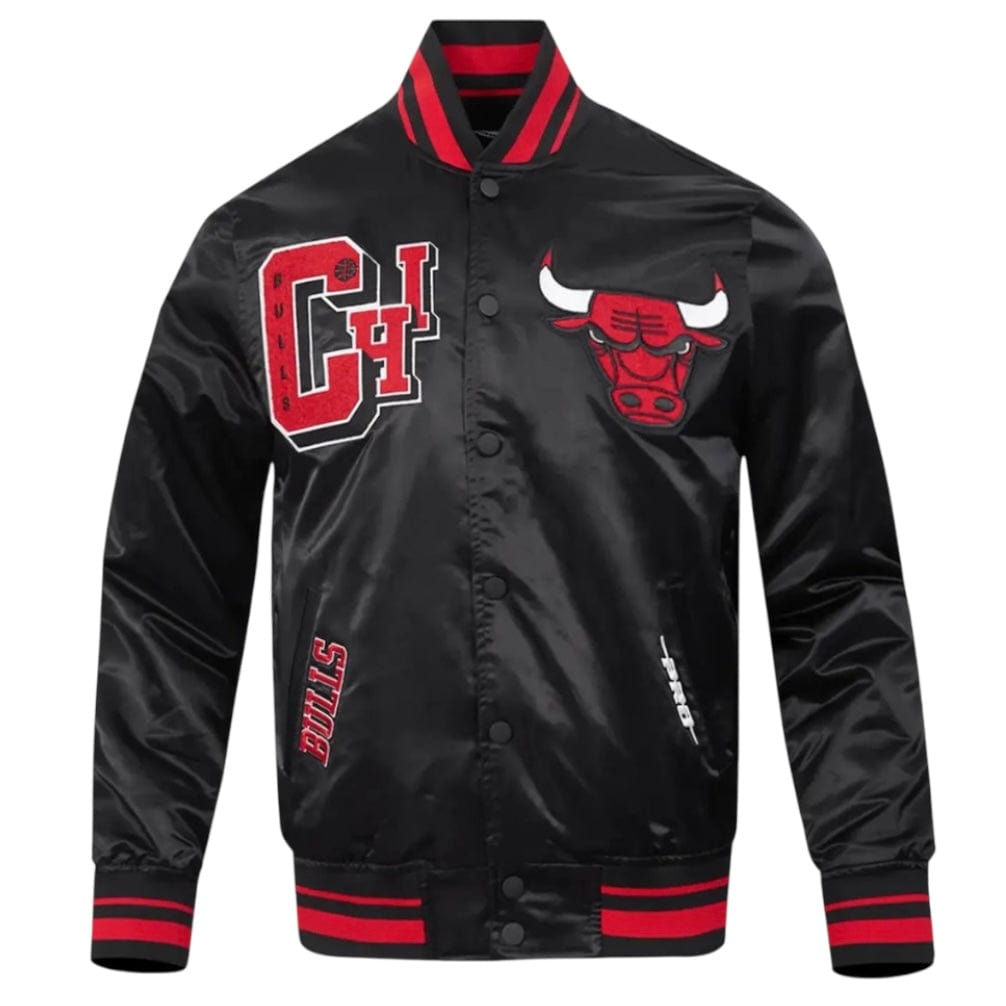 NBA BULLS スタジャン Lサイズ Pro Standard NBA Chicago Bulls Rib Wool Varsity Jacket (Black/Red/Blac