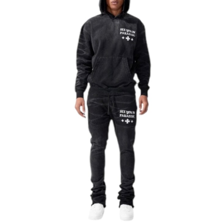 See You In Paradise Stacked Sweatpants (Vintage Black) 8639L