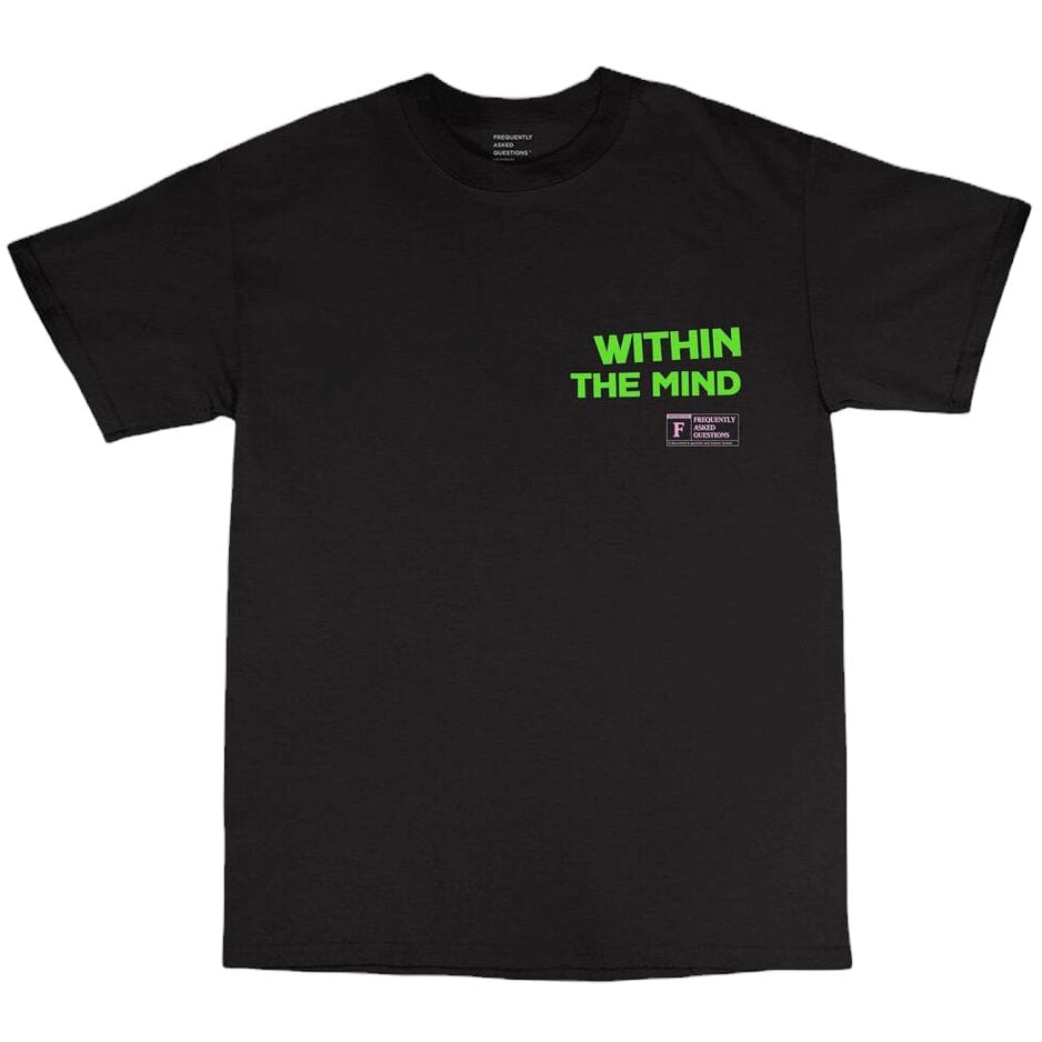 Frequently Asked Questions The Mind T Shirt (Black) 24-430BP