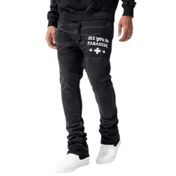 See You In Paradise Stacked Sweatpants (Vintage Black) 8639L