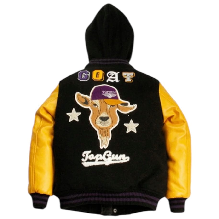 Kids Top Gun "The Goat" Varsity Jacket (Black/Yellow) TGK2349