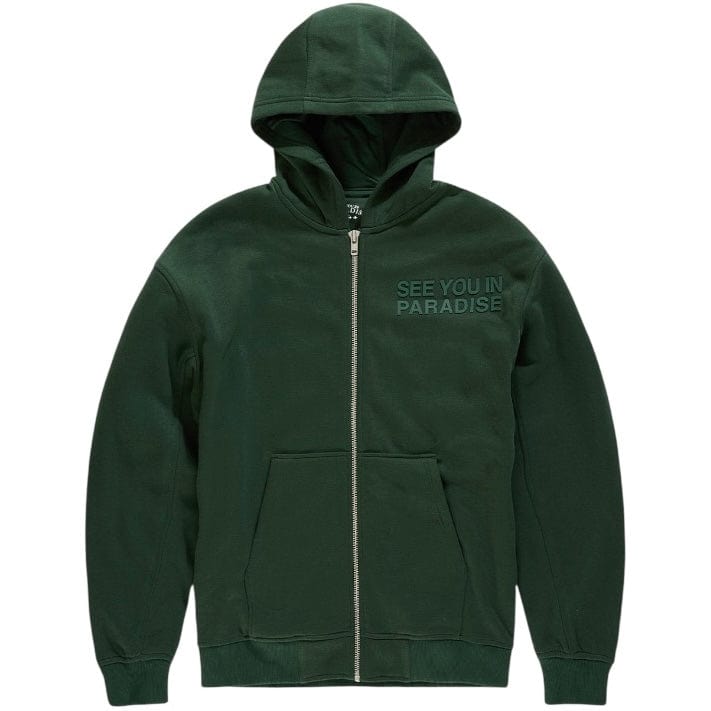See You In Paradise Tonal Zip Up Hoodie (Deep Olive) 8863H