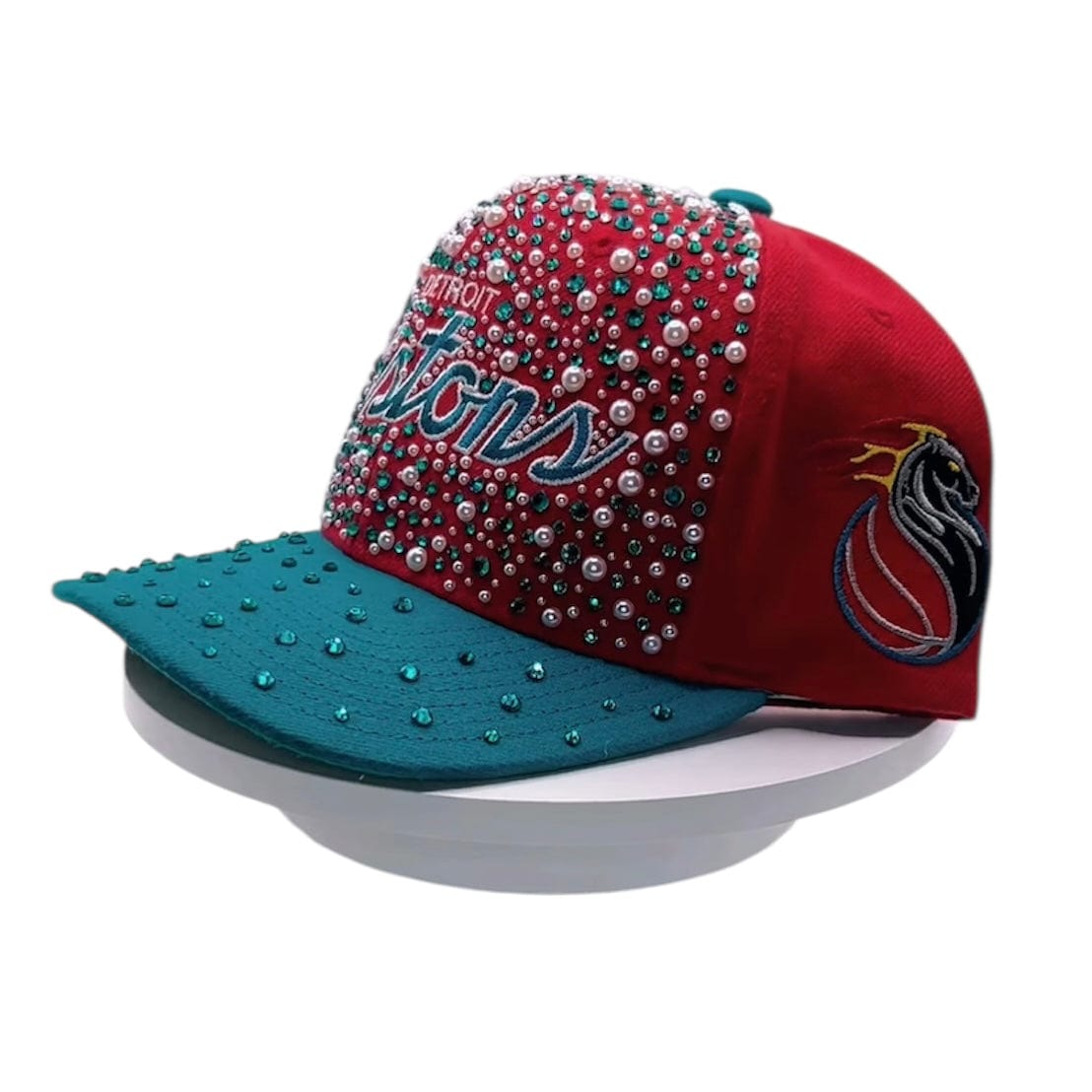 Headstartcustoms Detroit Pistons Pearled Hat