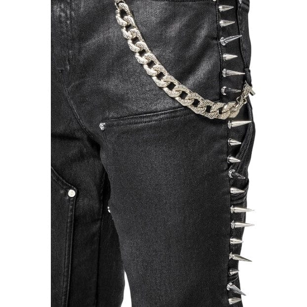 Guapi Spikes W/ Chain Denim (Obsidian Black)