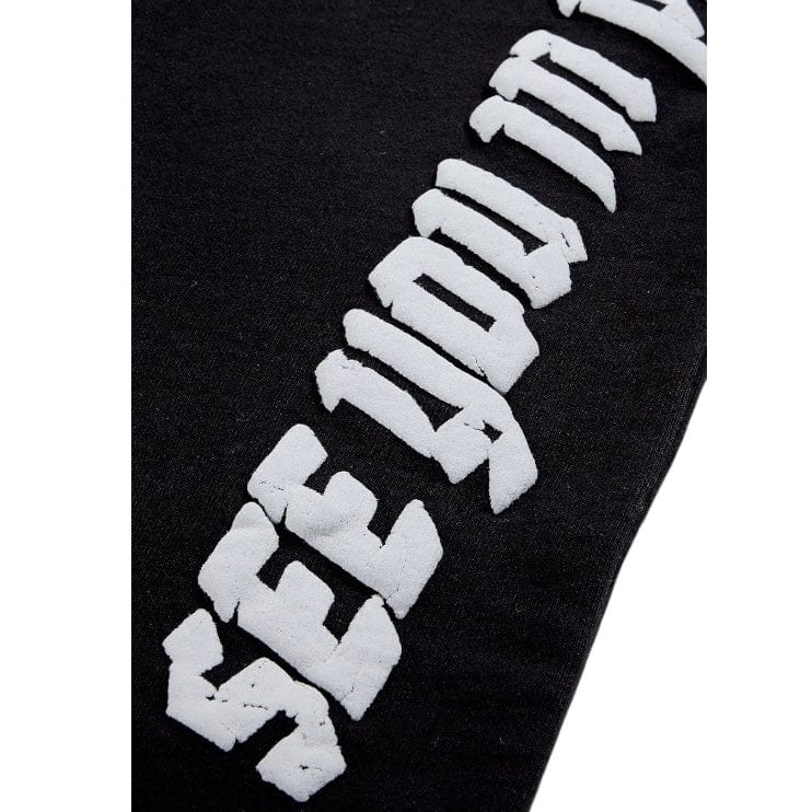 See You In Paradise The Reaper Stacked Sweatpants (Jet Black) 8641L