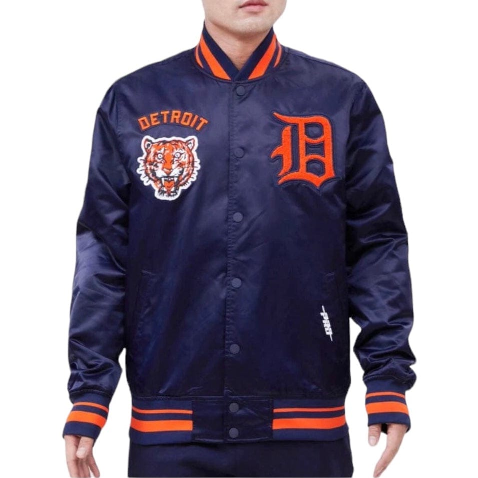 DETROIT TIGERS RETRO CLASSIC RIB SATIN JACKET (MIDNIGHT NAVY/ORANGE/MI –  Pro Standard