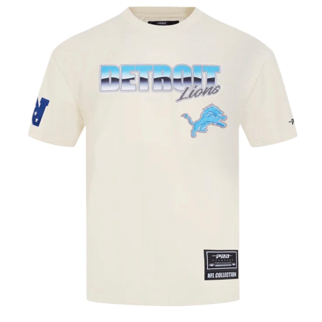 Pro Standard NFL Detroit Lions Chrome Jersey Drop Shoulder Tee (Eggshell)