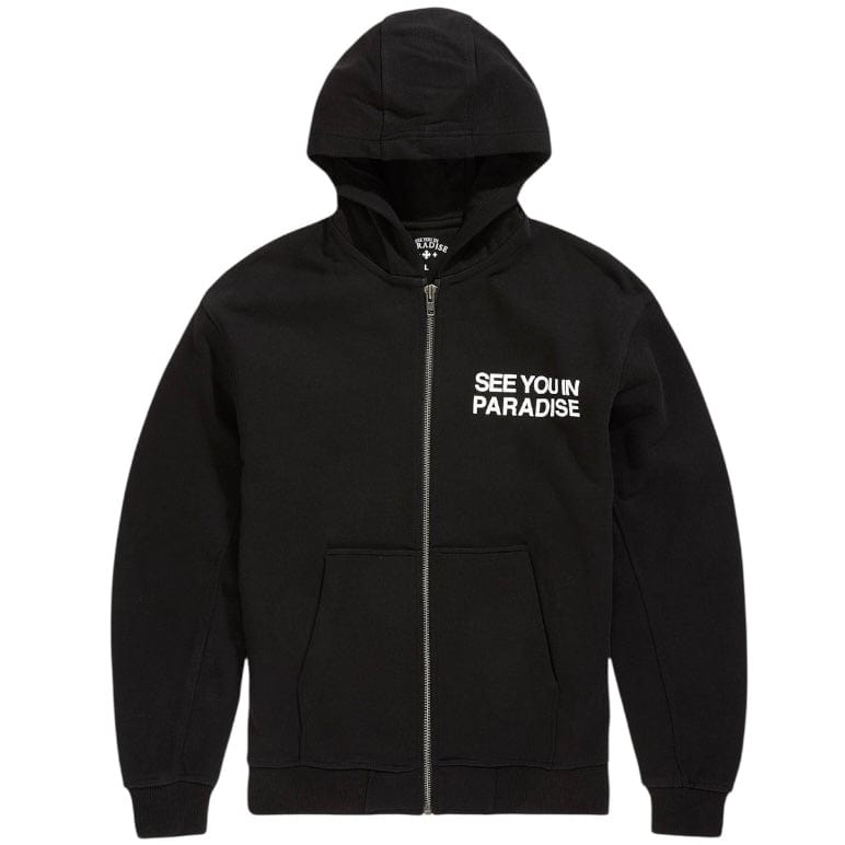 See You In Paradise Washed Zip Up Hoodie (Jet Black) 8897H
