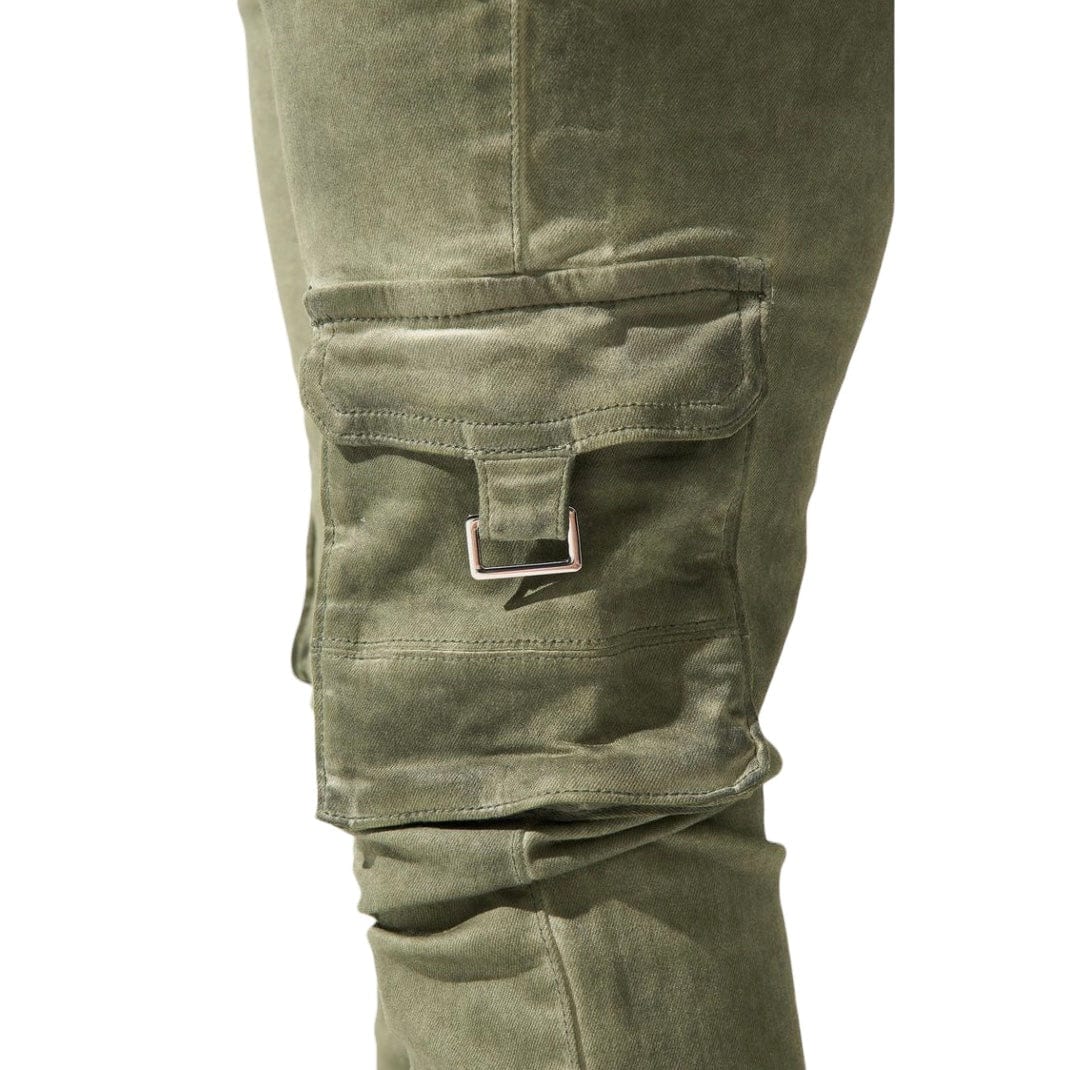 Serenede Oil Cargo Stacked Jean (Olive) OIL-OLV