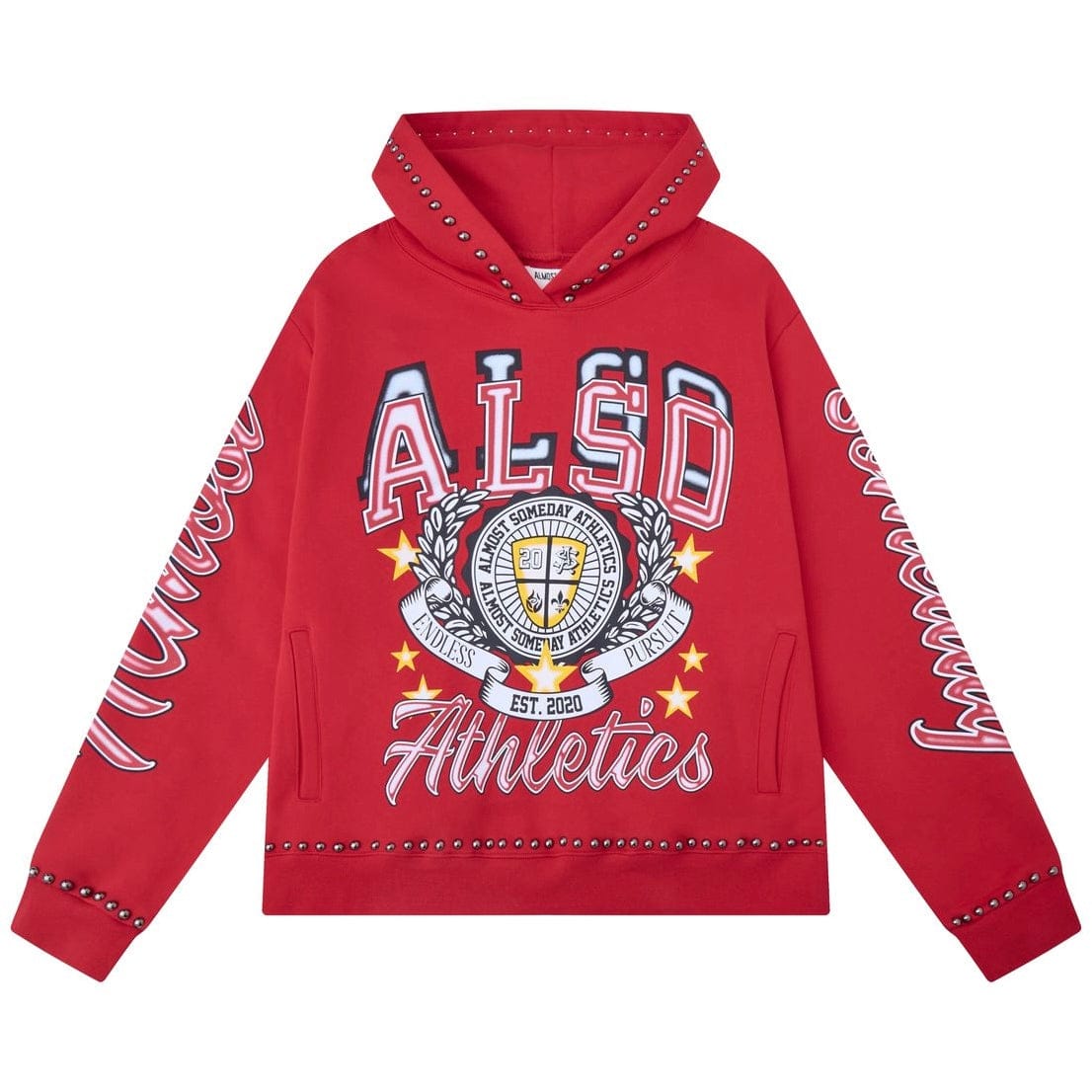 Almost Someday Also Athletics Hoodie (Red) AS-H25-012