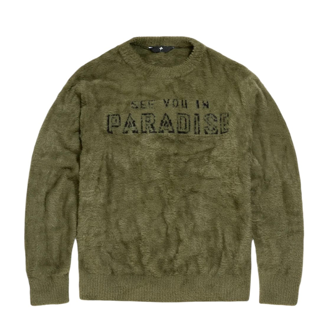 See You In Paradise Plush Crewneck Sweater (Olive) 3992