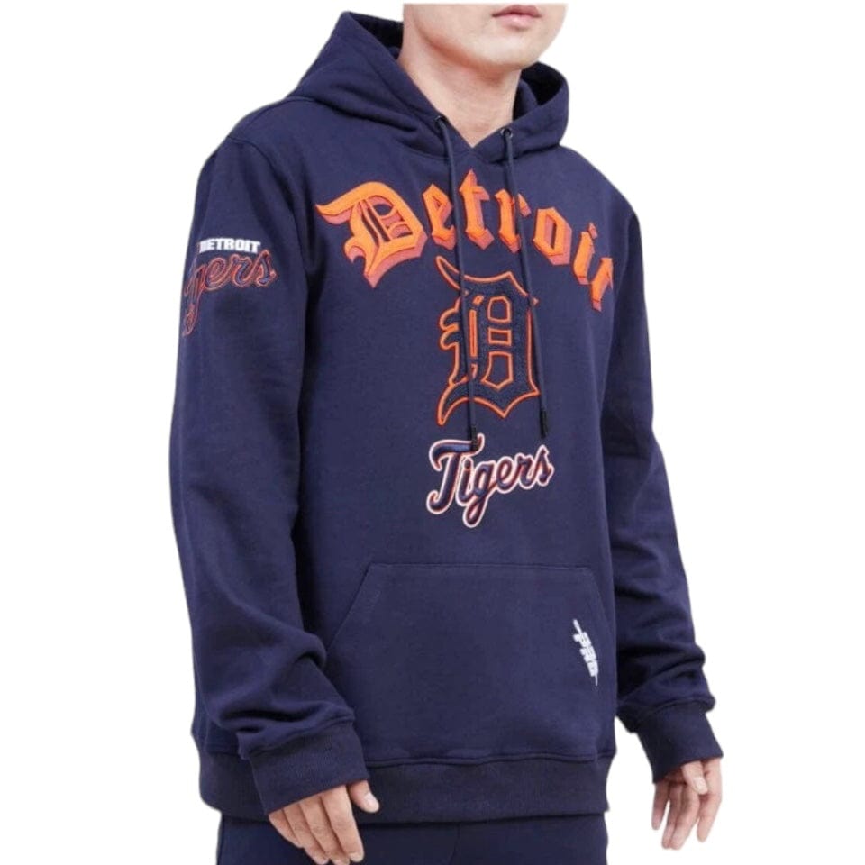 Pro Standard Detroit Tigers Old English Fleece Pullover Hoodie (Midnight Navy)