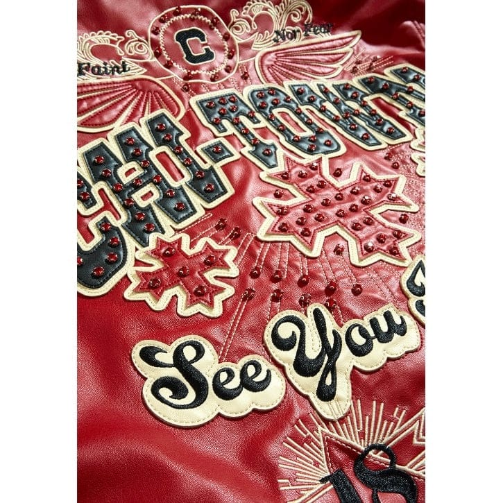 See You In Paradise Windy City Hooded Bomber Jacket (Red) 91748