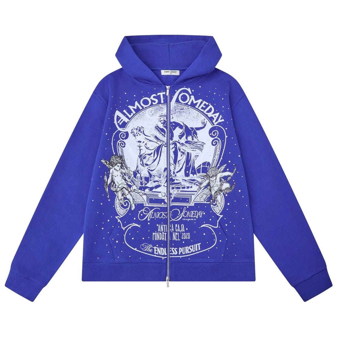 Almost Someday Lavish Zip Up Hoodie (Blue) AS-H25-026