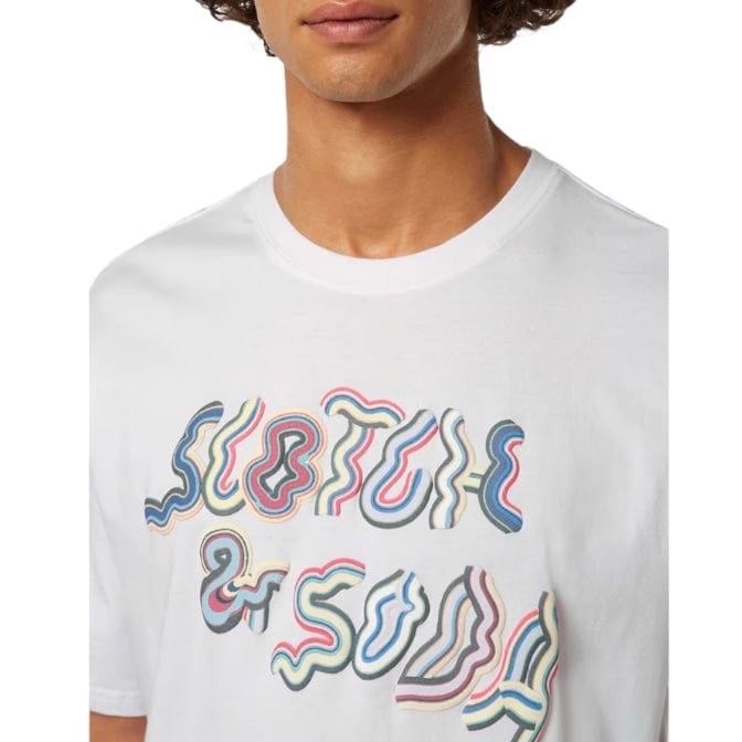 Scotch & Soda Relaxed-Fit Logo Artwork T-Shirt (White) 180058