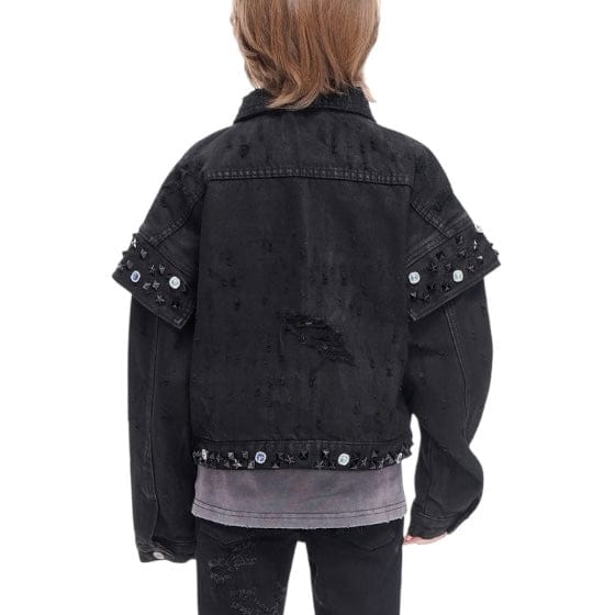 Kids Valabasas Scavenged Denim Jacket (Black Waxed) VPLAY-VJK1-1030