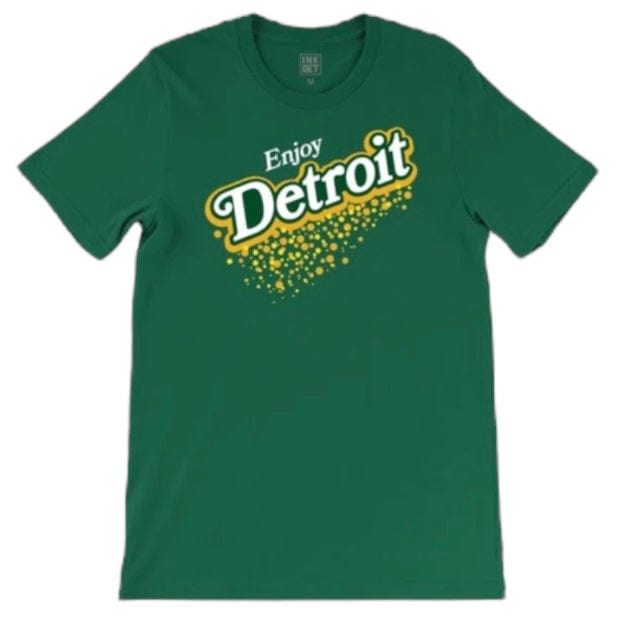 Ink Detroit Vintage Enjoy Detroit Ginger Ale T Shirt (Dark Green) 3038