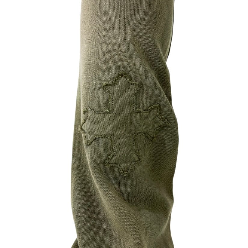 See You In Paradise Oasis Washed Stacked Sweatpants (Olive) 8864L