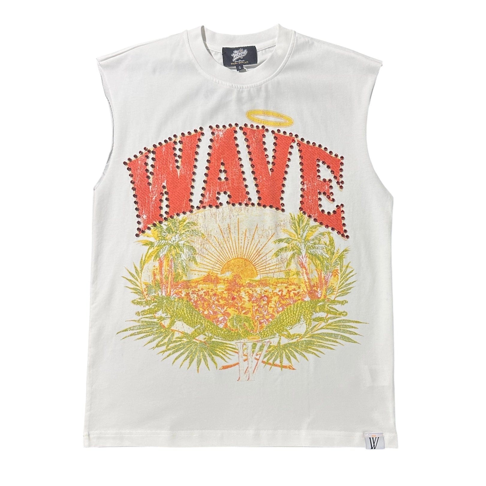 Mr Wave Paradise Cutoff Tee (White) MR.5003