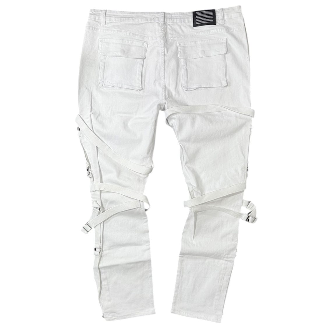 Serenede Strapped Denim Jean (White) SRND126