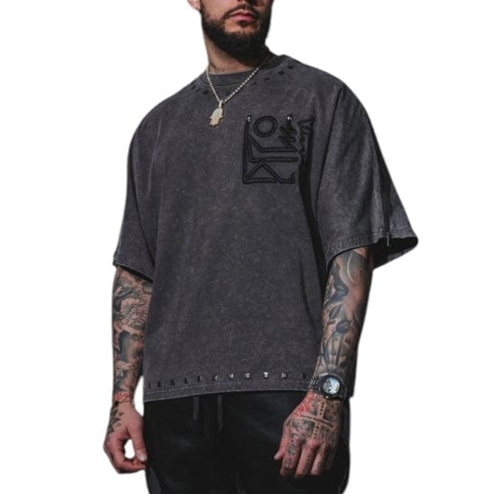 Vie Riche Tribal Stones Tee (Acid Wash Grey) VR1351-AGY