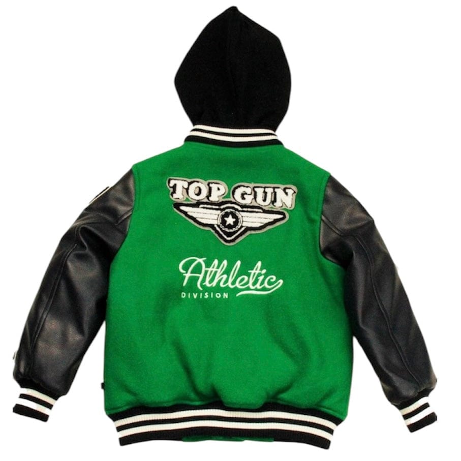Kids Top Gun "Athletic Division" Varsity Jacket (Green/Navy) TGK2331