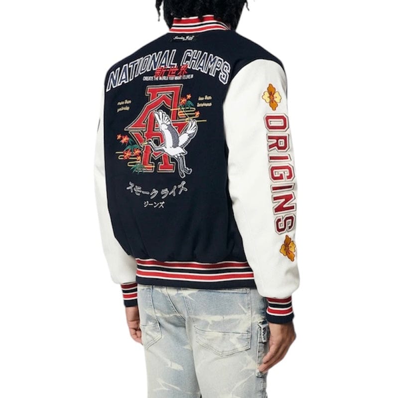 Smoke Rise Tokyo Varsity Jacket (Navy) WW23699