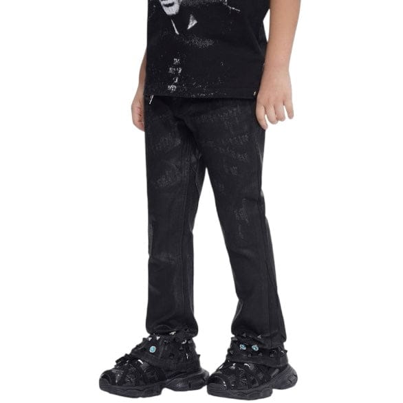 Kids Valabasas Ion Stacked Denim (Black Waxed) VPLAY-VJ3-1058
