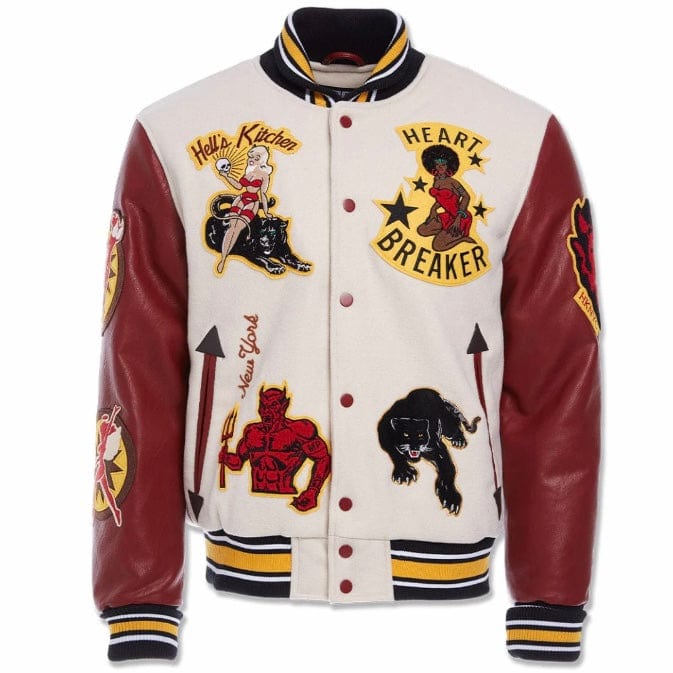 Jordan Craig Hell's Kitchen Varsity Jacket (Cream) 91623