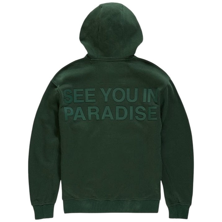 See You In Paradise Tonal Zip Up Hoodie (Deep Olive) 8863H