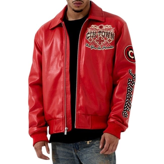 See You In Paradise Windy City Varsity Jacket (Red) 91747