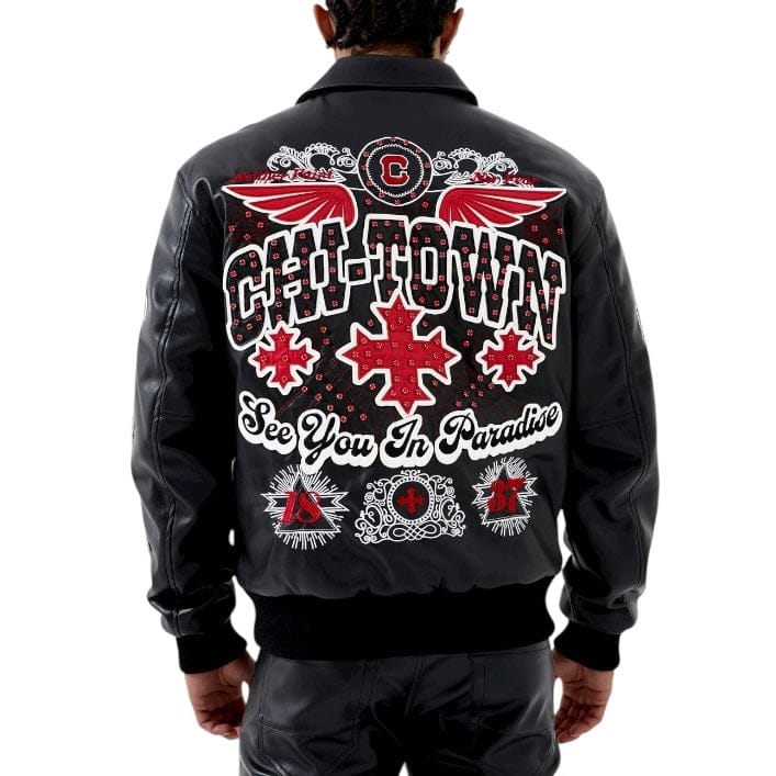 See You In Paradise Windy City Varsity Jacket (Black) 91747