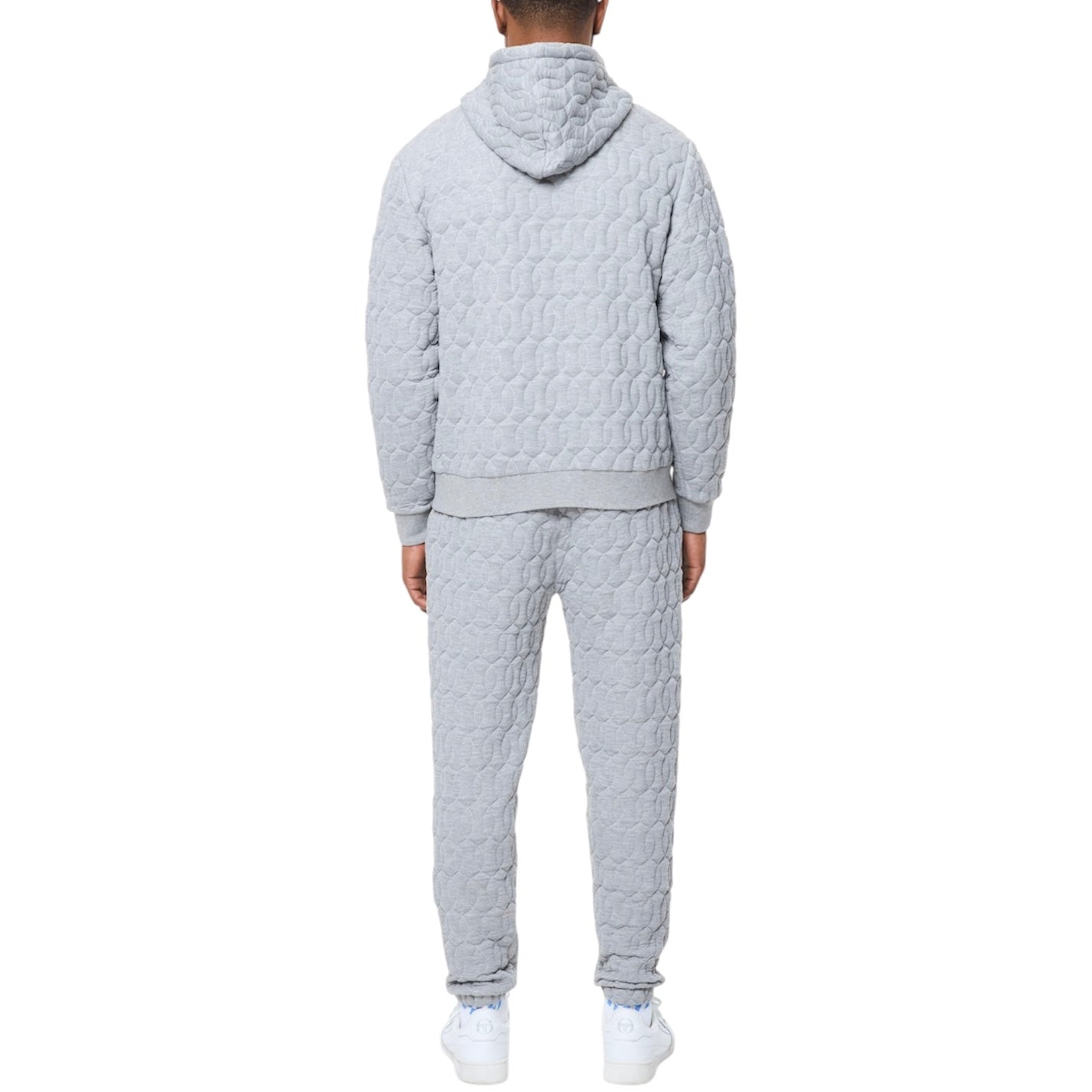 Sergio Tacchini Aversa Quilted Hoodie & Sweatpants Set (Light Heather Grey)