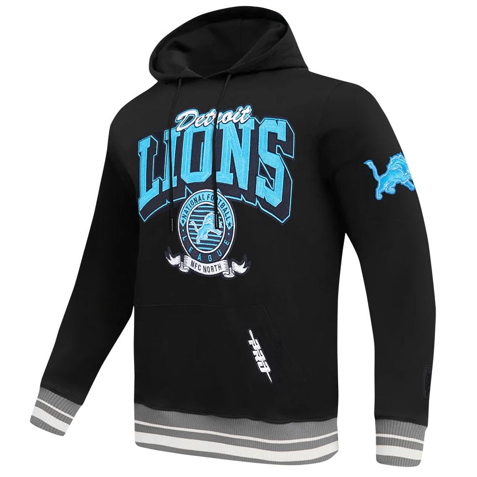 Pro Standard NFL Detroit Lions Team Badge Men's Flc Po Hoodie (Black/Gray)