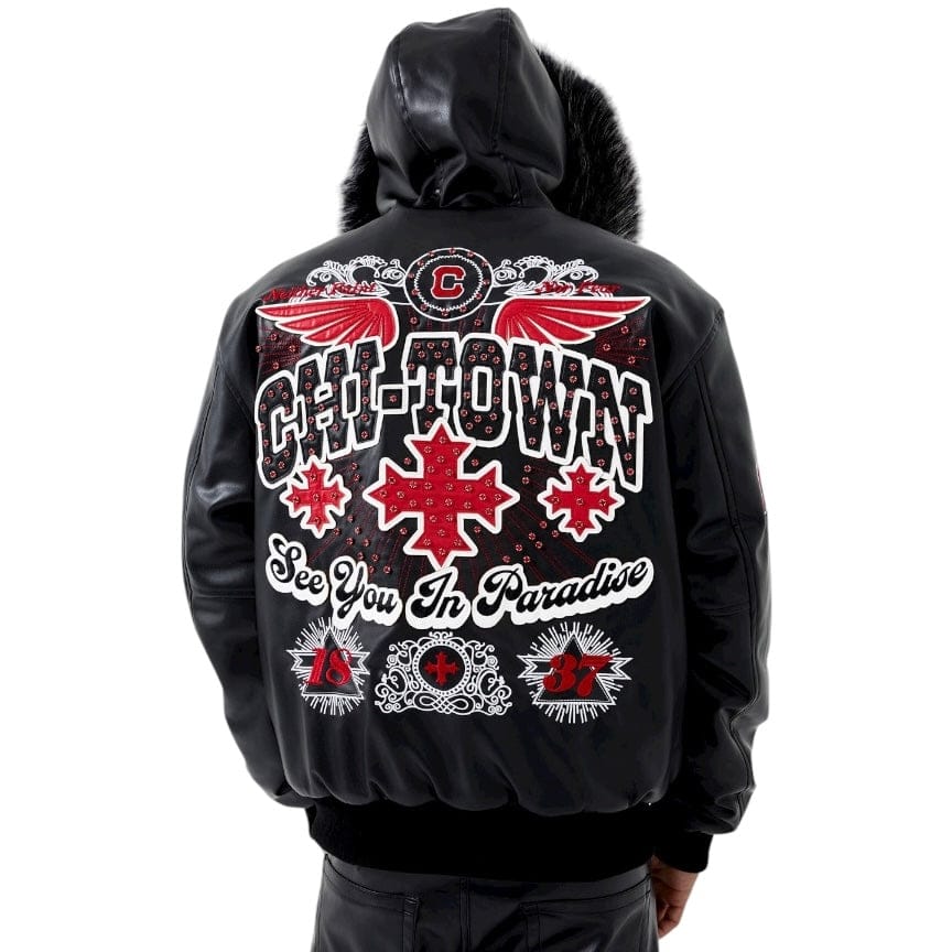 See You In Paradise Windy City Hooded Bomber Jacket (Black) 91748