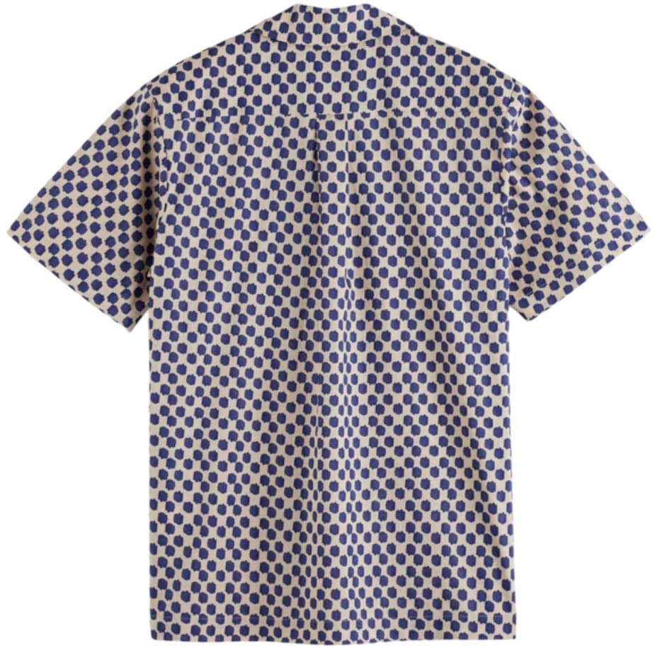 Scotch & Soda Polka Dot Printed Short Sleeve Shirt (Polka Navy Blue) 177060