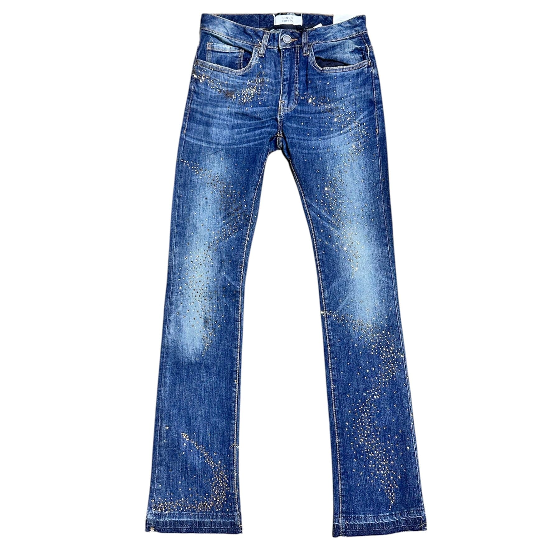 Liquid Crystals Small & Big Crystals Stacked Denim (Vintage) JTF2316