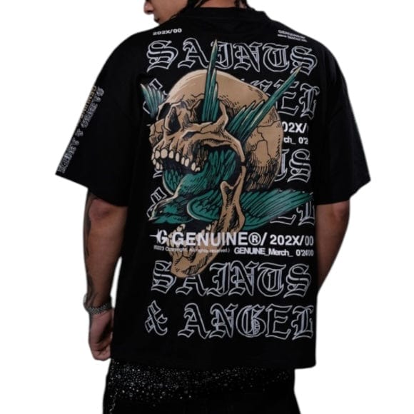 Genuine Saints & Angels T Shirt (Black) GN6189-BLK