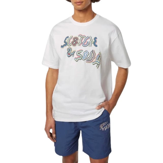 Scotch & Soda Relaxed-Fit Logo Artwork T-Shirt (White) 180058