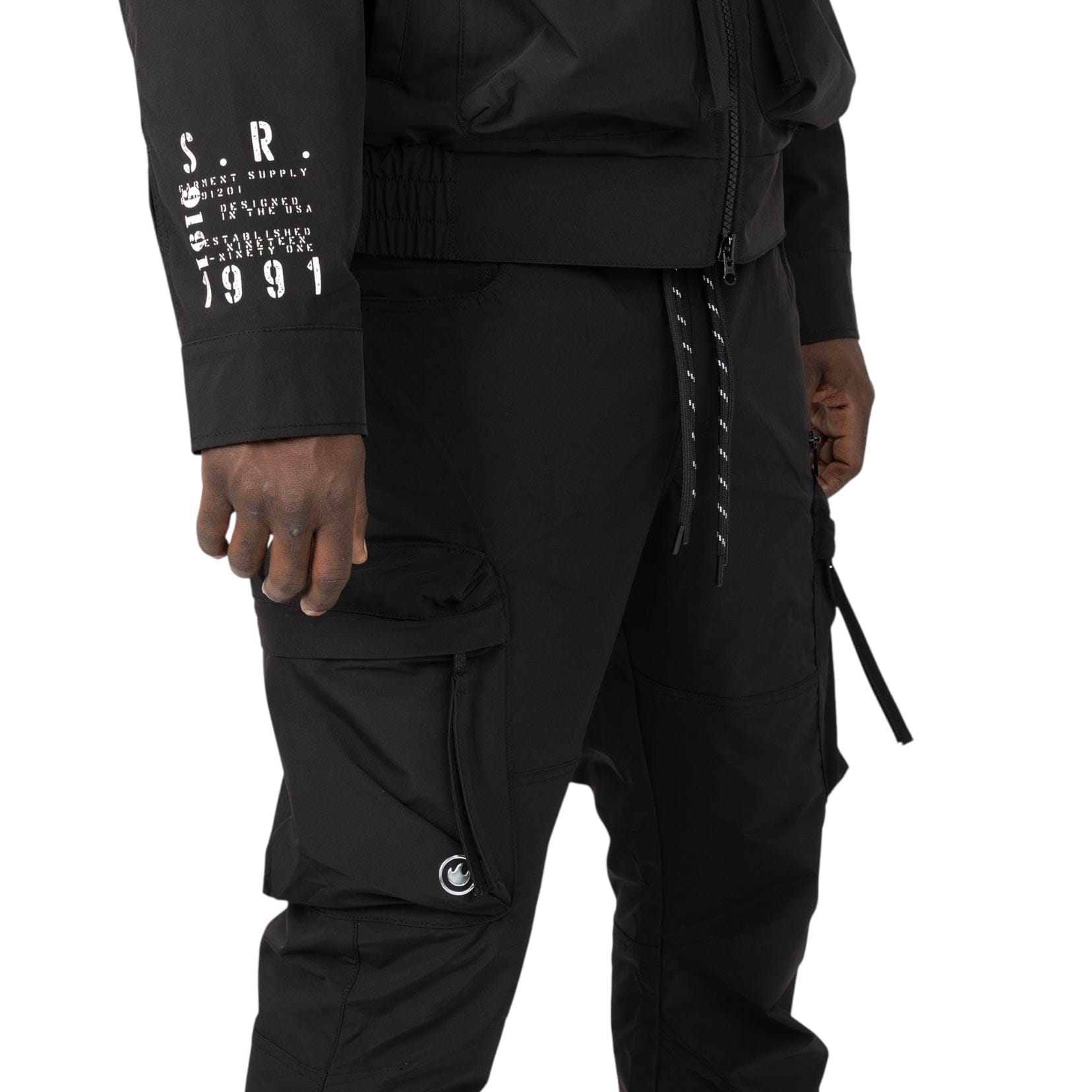 Smoke Wise Utility Windbreaker Set (Black)