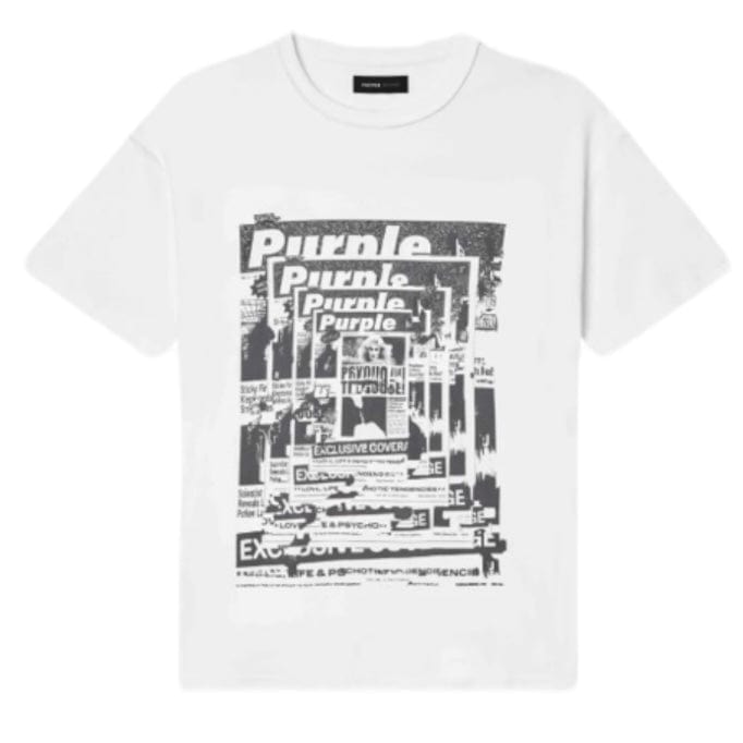 Purple Brand Tabloids Tee (Brilliant White) P109-CBWT225
