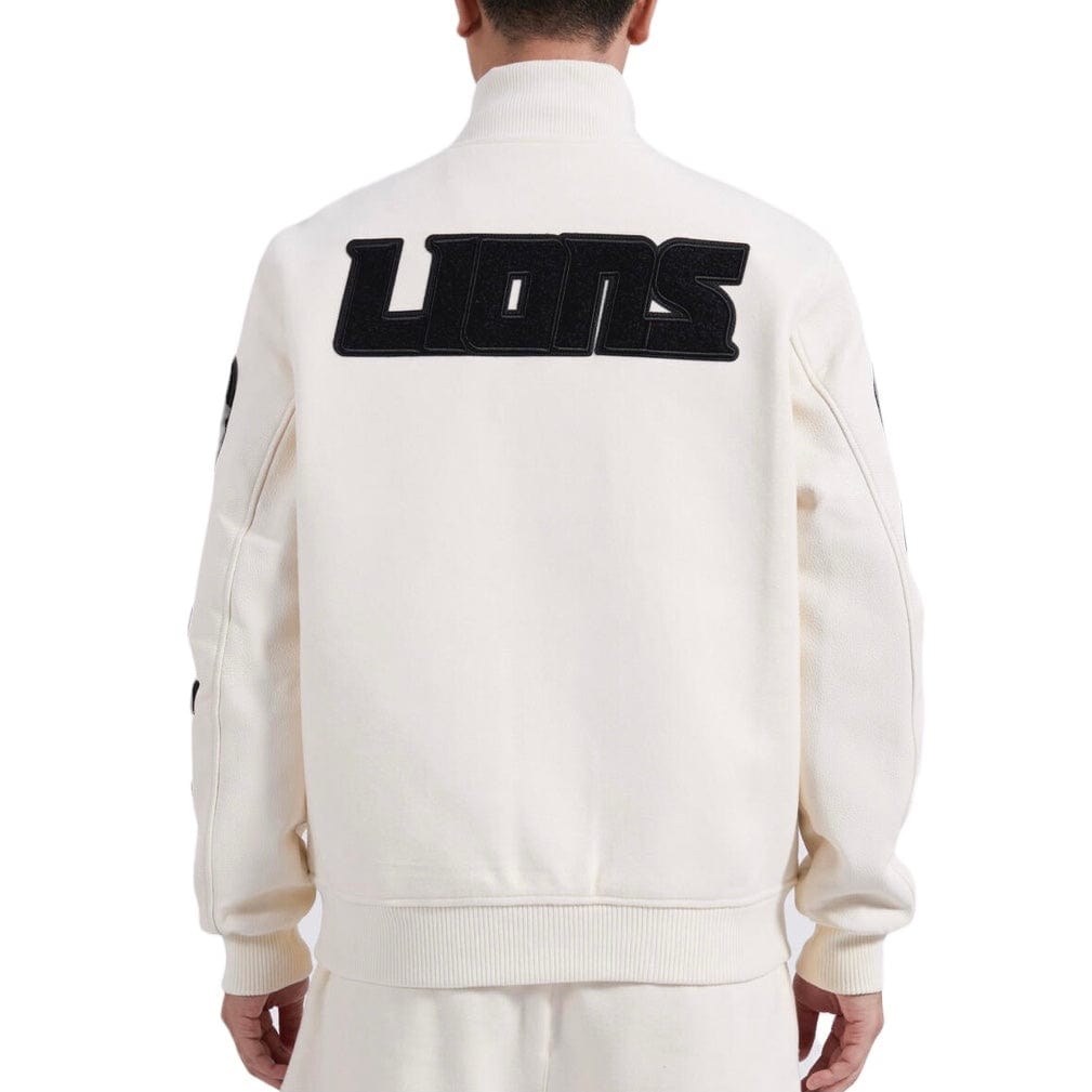 Pro Standard Detroit Lions Triple Tonal Varsity Jacket (Eggshell)