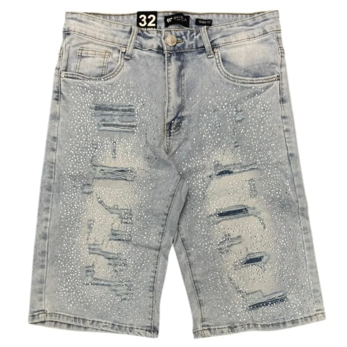 Waimea Rhinestone Denim Short (Light Blue Wash) M7516D